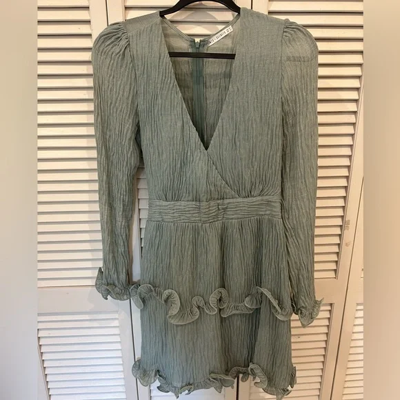 saints + secrets | Dresses | Long Sleeve Seafoam Green Dress With Ruffles |  Poshmark